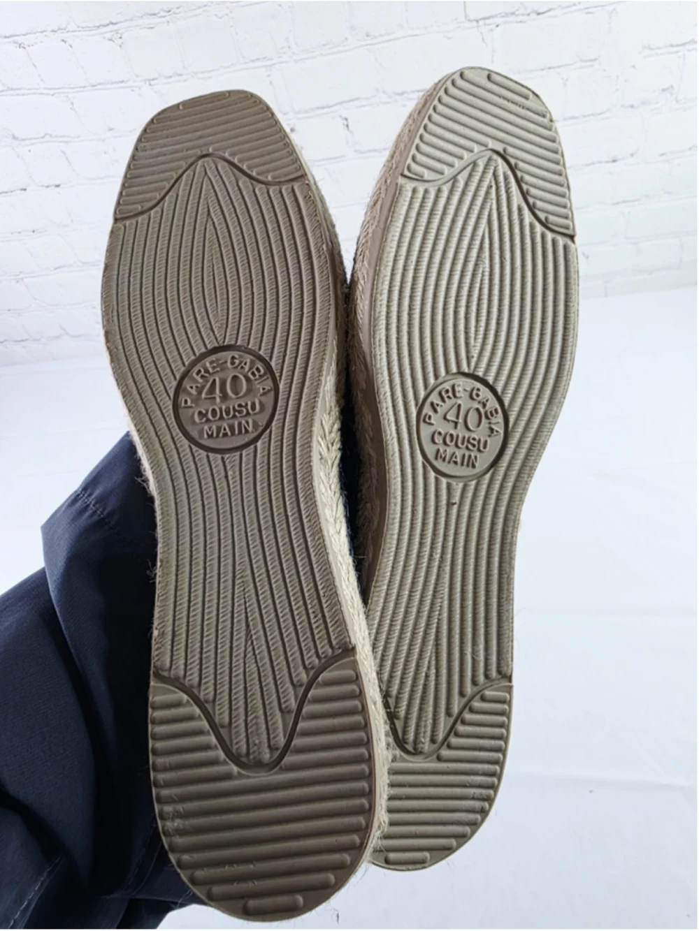 Pare Gabia Espadrilles Slip On Navy Blue Women's Size 40 9.5 - 10